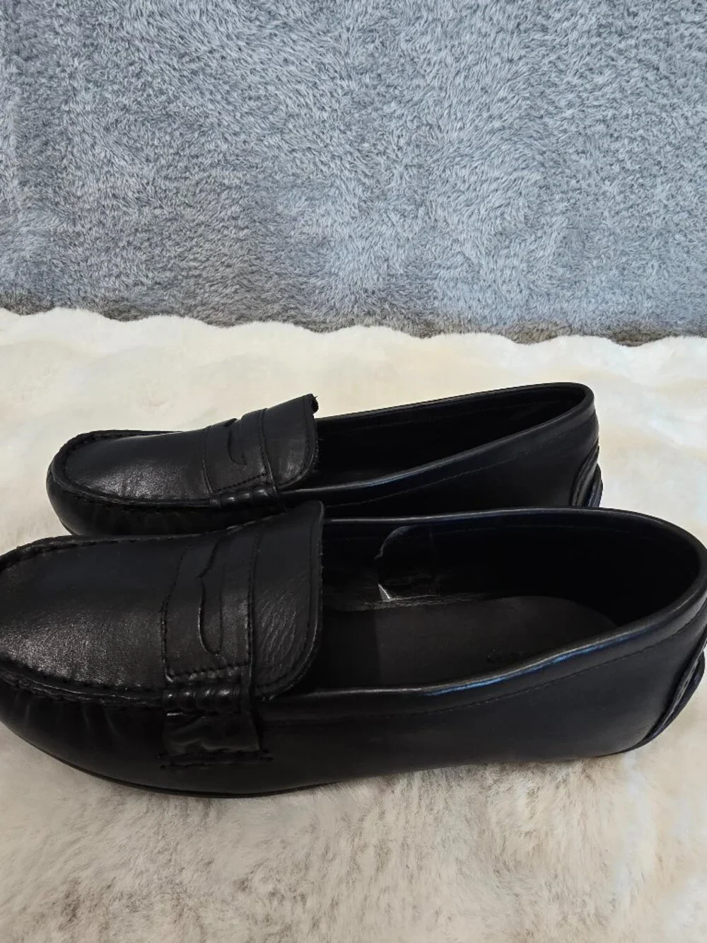 Polo Ralph Lauren Boys Telly Black Leather Penny Loafers (Youth) Size 6 NEW